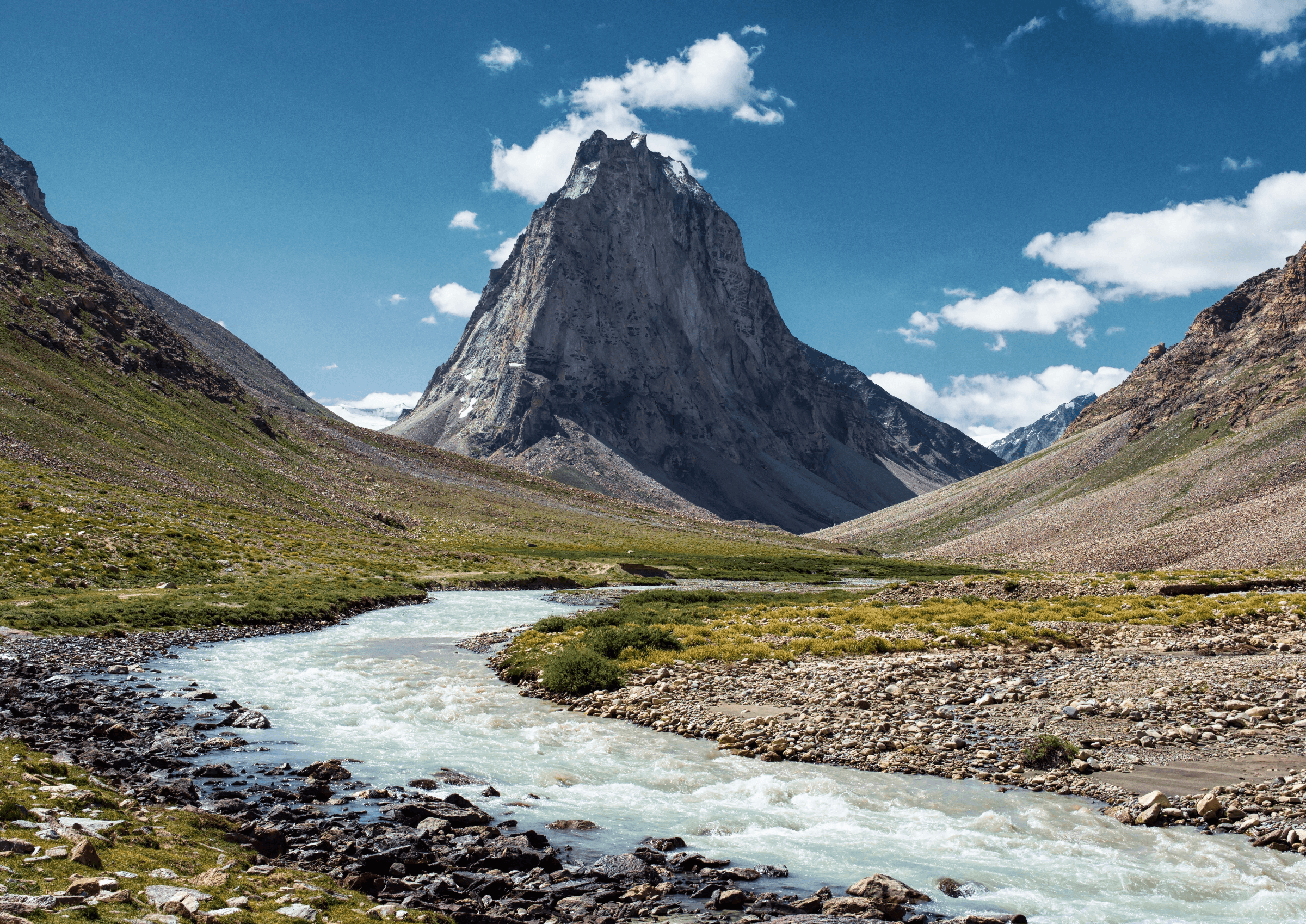 Trekking path through the valley