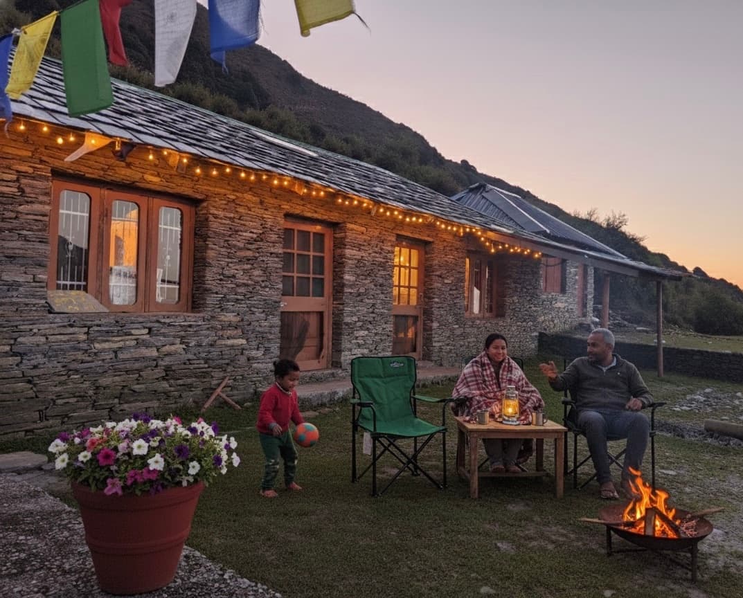 Alpine meadows with Himalayan backdrop