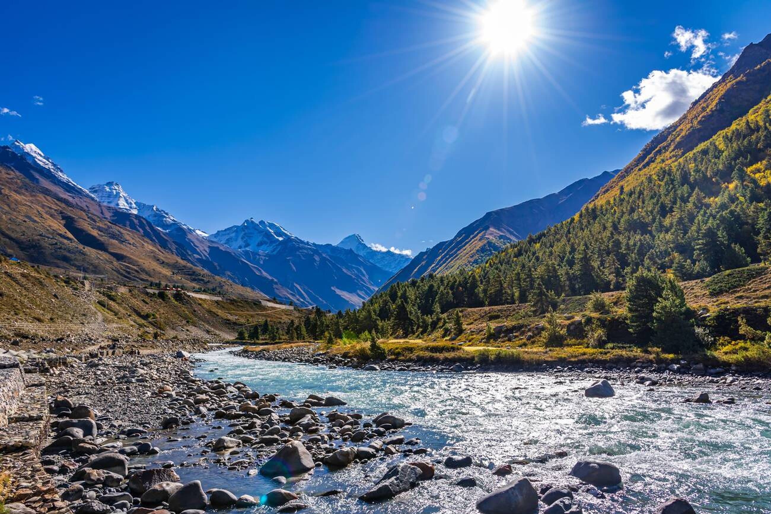 Trekking path through the valley