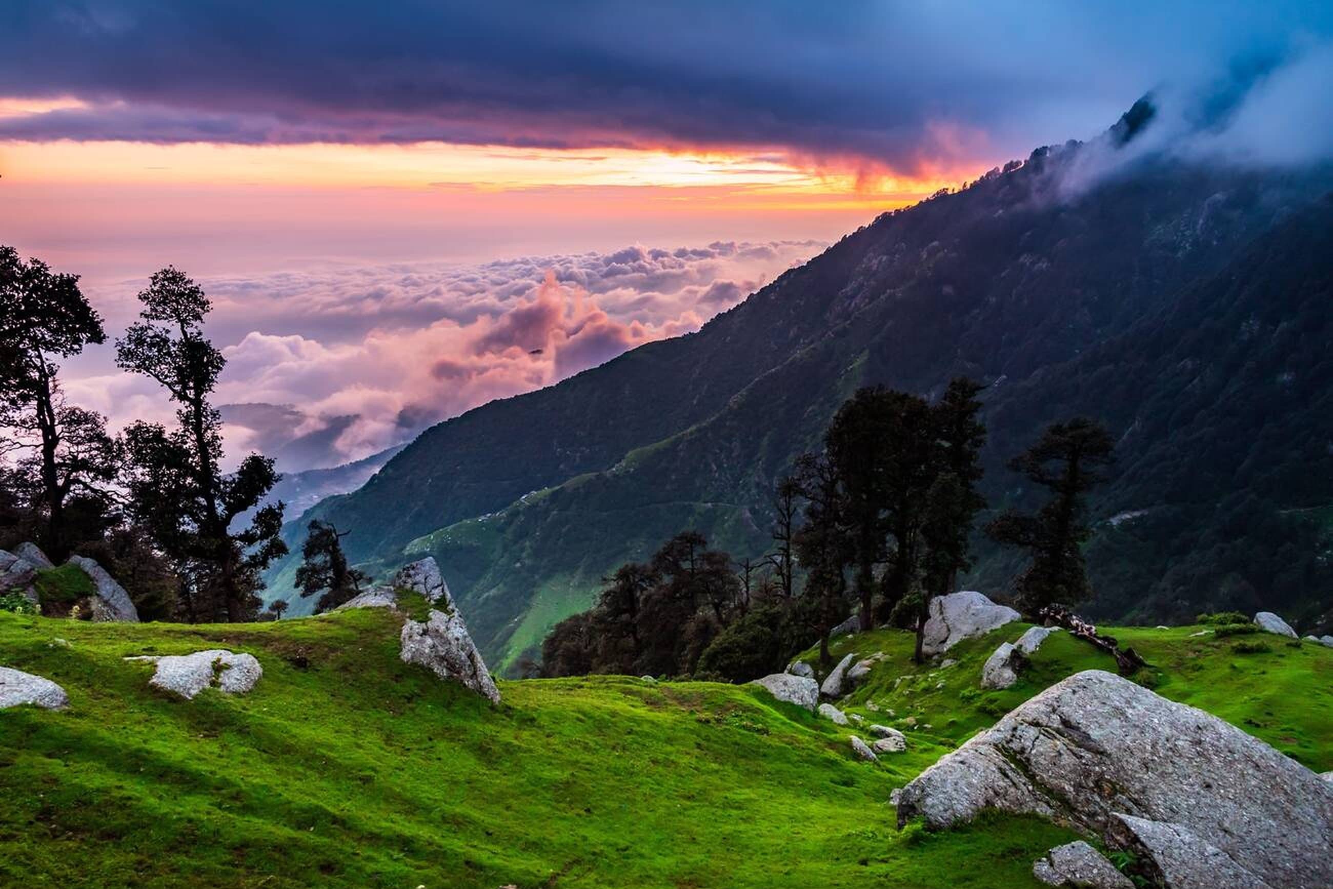 Trekking path through the valley
