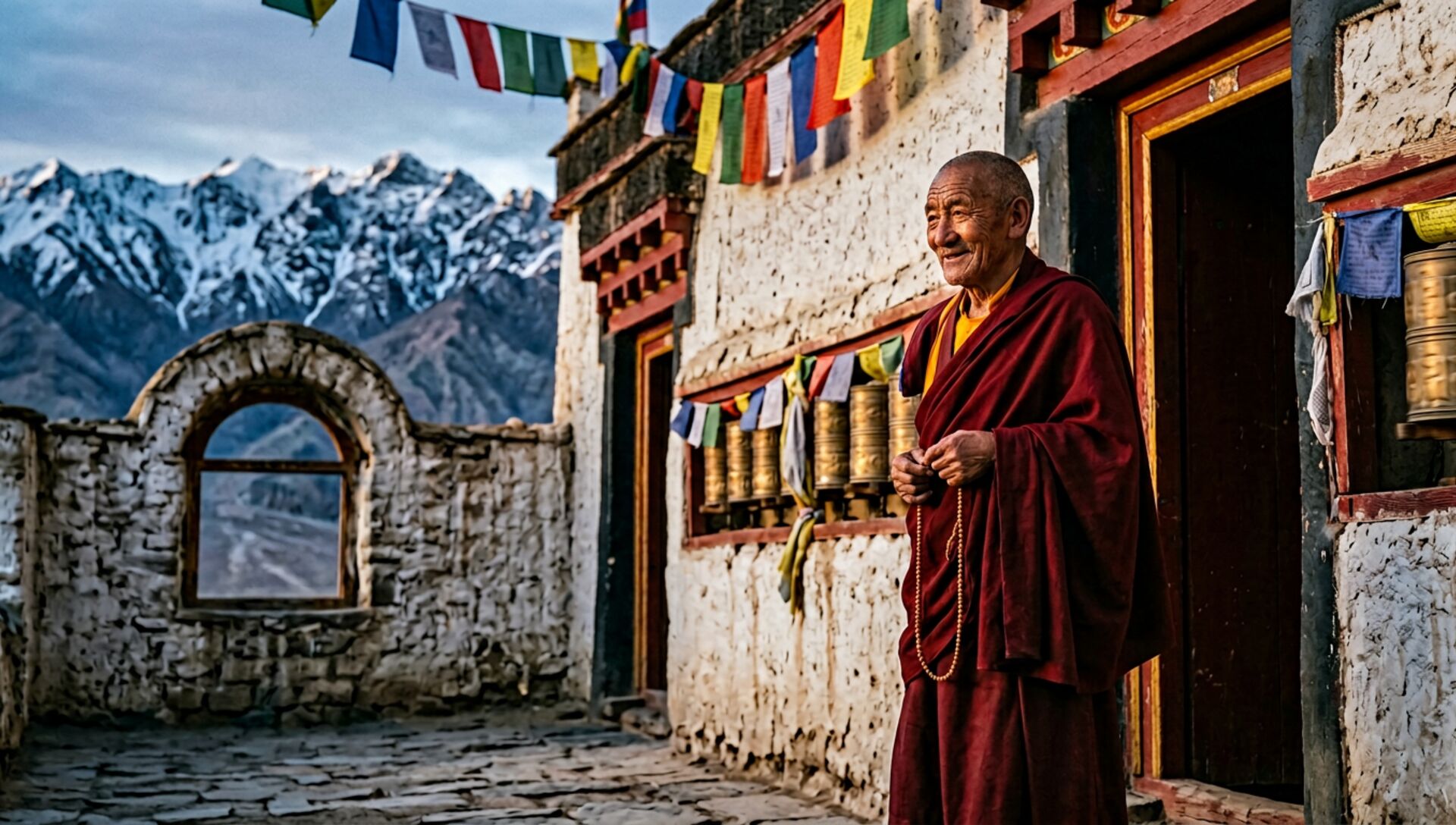 Ladakhi monk in ceremonial context